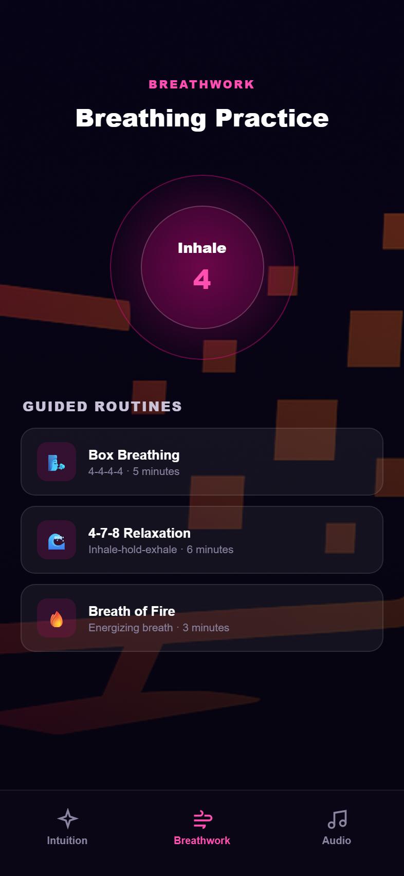 Guided breathing practice